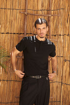 Heritage Henley Tee - Midnight Black