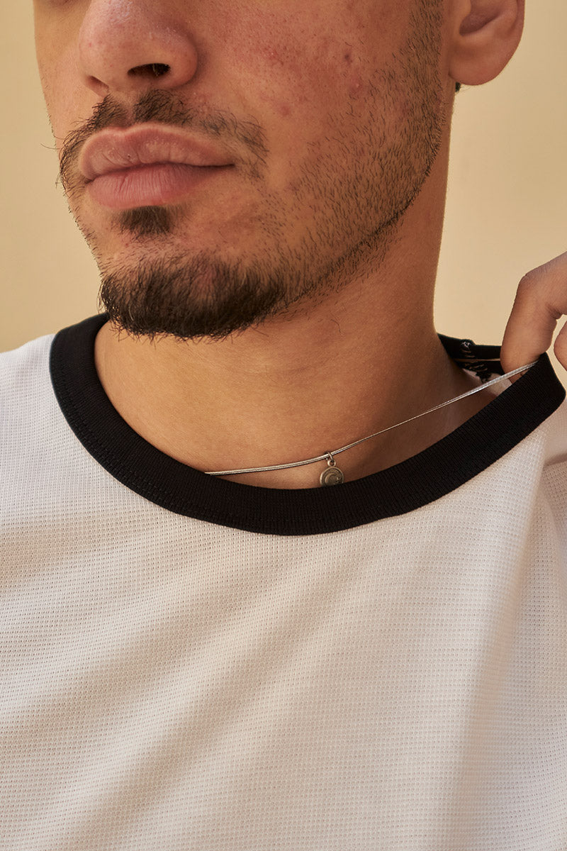 Classic Ringer Tee - Ivory & Midnight Black