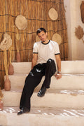Classic Ringer Tee - Ivory & Midnight Black