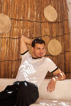 Classic Ringer Tee - Ivory & Midnight Black