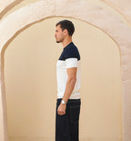 Retro Knit Tee - Navy & Ivory