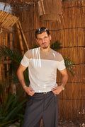 Retro Knit Tee - Beige & Ivory