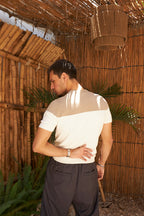 Retro Knit Tee - Beige & Ivory
