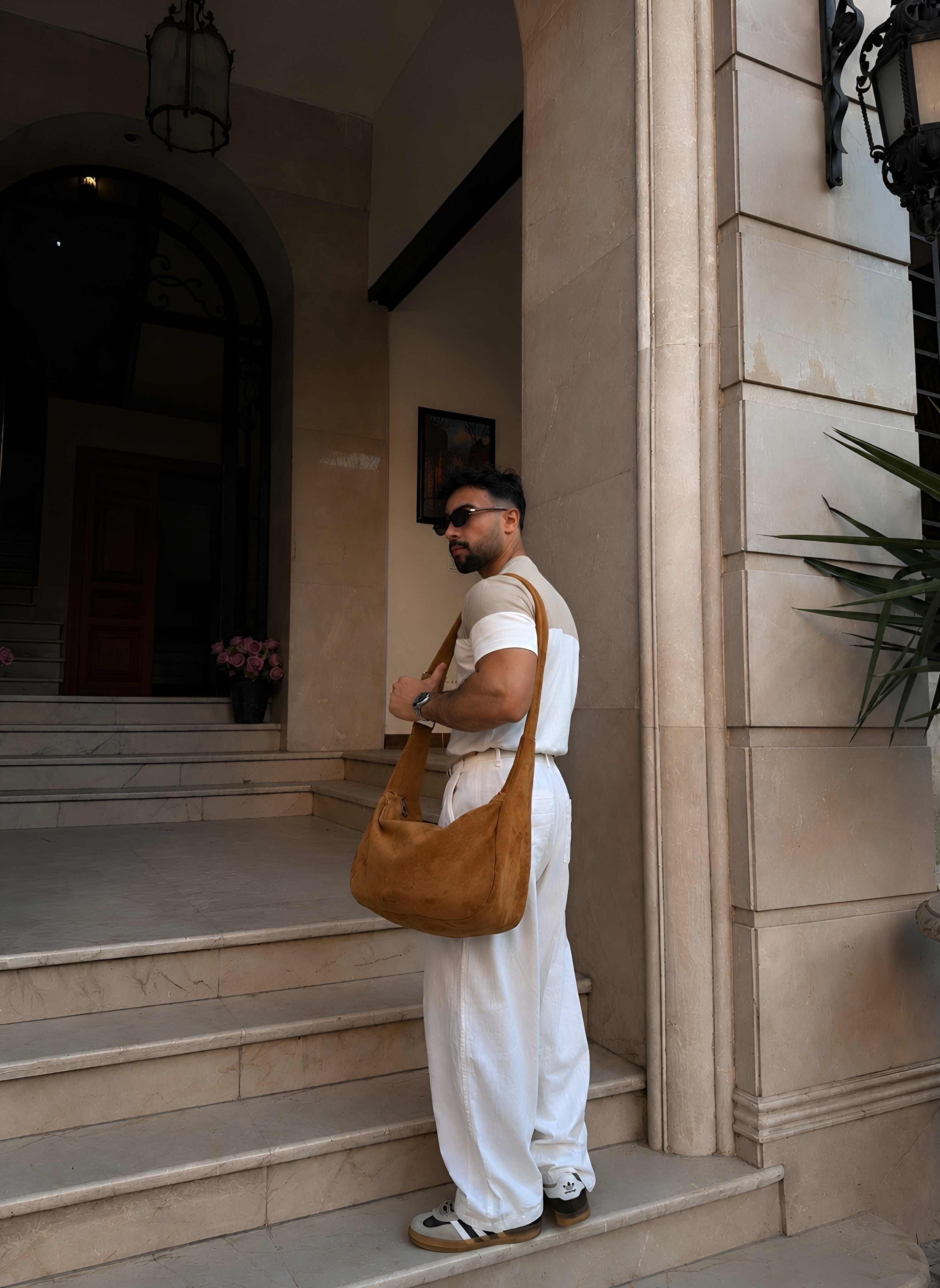 Retro Knit Tee - Beige & Ivory