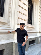 Heritage Henley Tee - Midnight Black