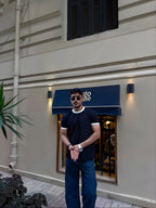Ringer Tee - Midnight Black & Ivory