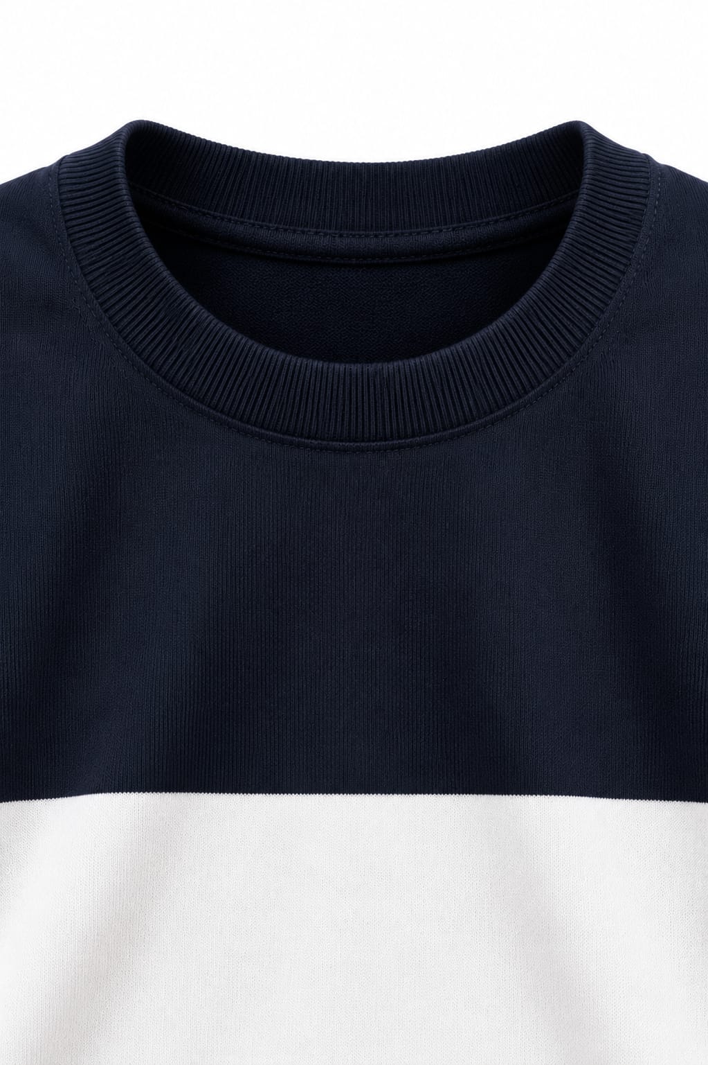 Retro Knit Tee - Navy & Ivory