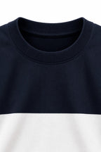 Retro Knit Tee - Navy & Ivory
